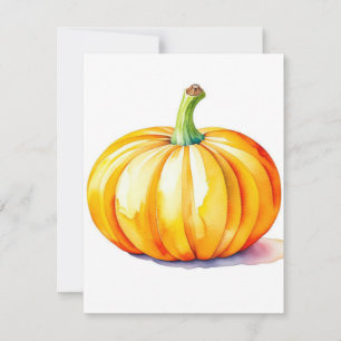 Pumpkin Study D i Watercolor & Pen Julkort
