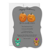 Pumpkin Sugar Skull Halloween fest-inbjudan