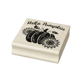 Pumpkin Sunblommor Cute Lägg till din text Stämpel