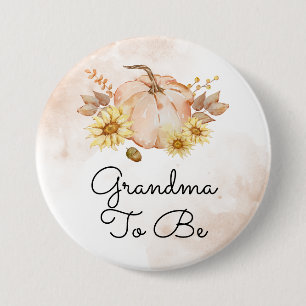 Pumpkin Sunblommor Grandma to be Baby Shower Knapp