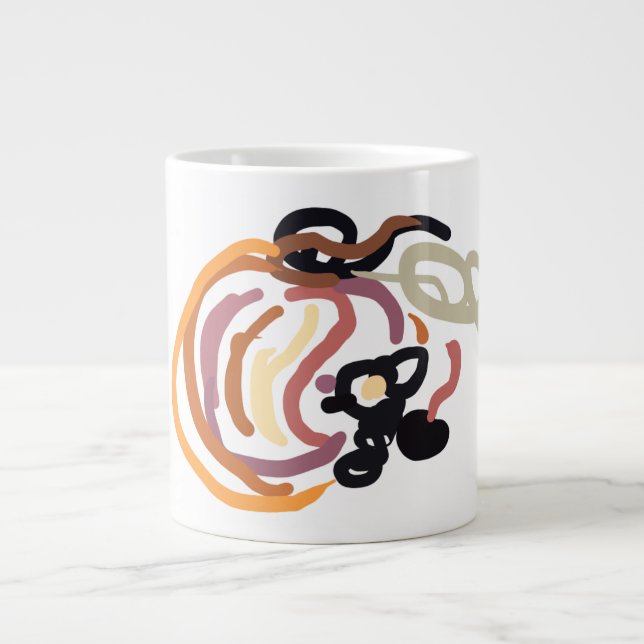 Pumpkin Sunset Autumn cute Jumbo Mugg (Framsidan)