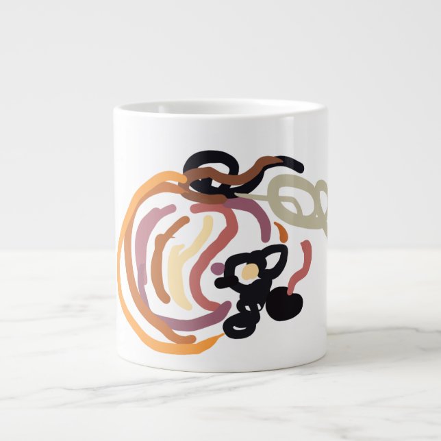 Pumpkin Sunset Autumn cute Jumbo Mugg (Framsidan)