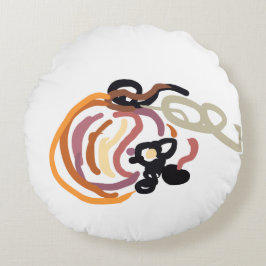 Pumpkin Sunset Autumn cute Rund Kudde