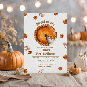 Pumpkin Sweet som Paj Party födelsedag Inbjudningar