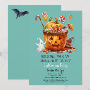 Pumpkin Sweets Cute Ghost Halloween fest Inbjudningar