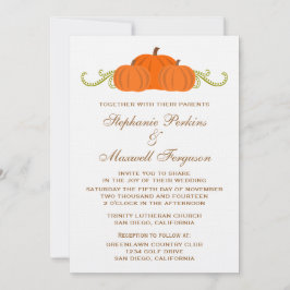 Pumpkin Swirls Fall Wedding Inbjudan