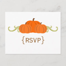 Pumpkin Swirls Fall Wedding OSA Postcard Inbjudan Vykort