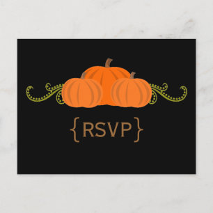 Pumpkin Swirls Fall Wedding OSA Postcard (mörk) Inbjudan Vykort