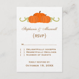 Pumpkin Swirls Fall Wedding ResponCard OSA Kort