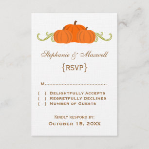 Pumpkin Swirls Fall Wedding ResponCard OSA Kort