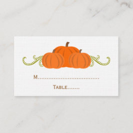 Pumpkin Swirls Fall Wedplace Card Placeringskort