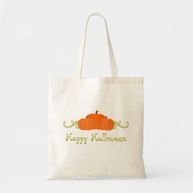 Pumpkin Swirls Halloween Bag Tygkasse (Framsidan)