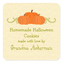 Pumpkin Swirls Halloween Baking Label Stickers