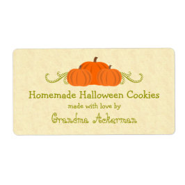 Pumpkin Swirls Halloween Baking Labels Fraktsedel