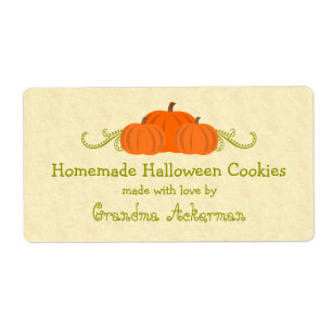 Pumpkin Swirls Halloween Baking Labels Fraktsedel