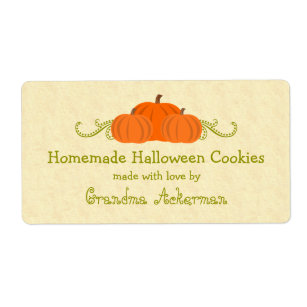 Pumpkin Swirls Halloween Baking Labels Fraktsedel