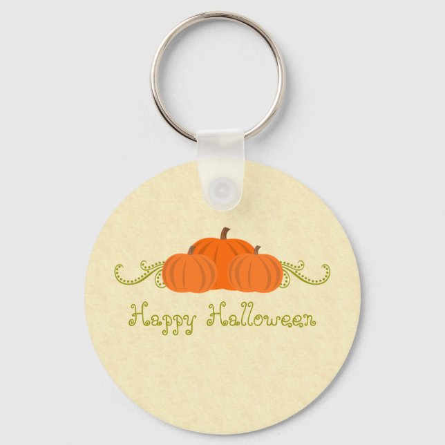 Pumpkin Swirls Halloween Keychain Nyckelring (Framsida)