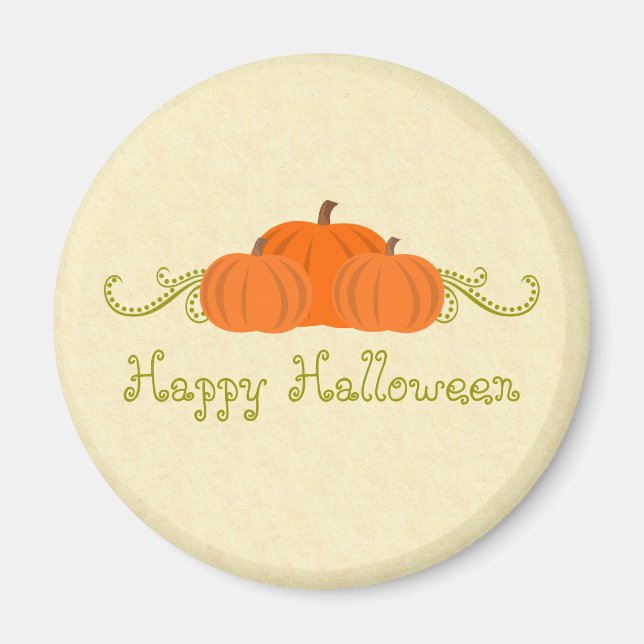 Pumpkin Swirls Halloween Magnet (Framsidan)