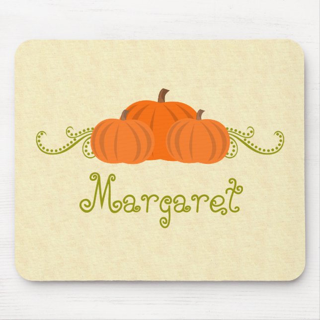 Pumpkin Swirls Halloween Mousepad Musmatta (Framsidan)