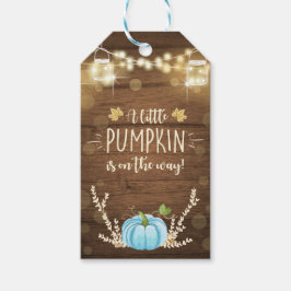 Pumpkin Tack Märkre Rustic Fall Wood Ljus Presentetikett
