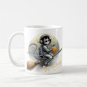 Pumpkin Tea i Stars: Cheerful Astronaut Cat's Kaffemugg