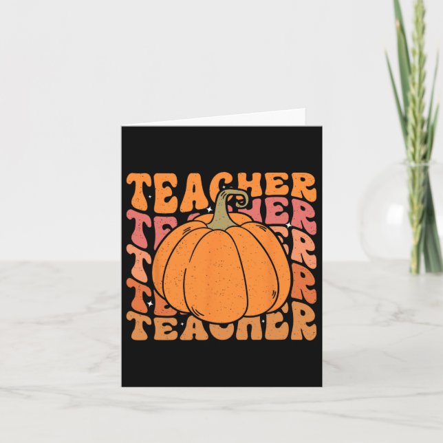 Pumpkin Teacher Fall Thanksgiving Back to school Kort (Framsida)