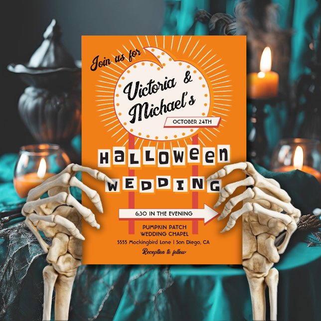 Pumpkin-tecken Mod Halloween Bröllop Inbjudningar (Skapare uppladdad)