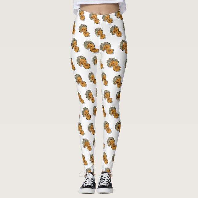 Pumpkin-tecknad illustration leggings (Framsida)