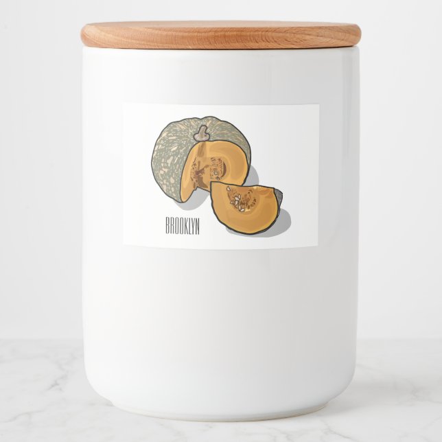 Pumpkin-tecknad illustration mat etiketter (Framsida)
