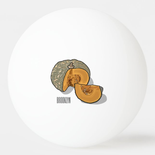 Pumpkin-tecknad illustration pingisboll (Framsidan)