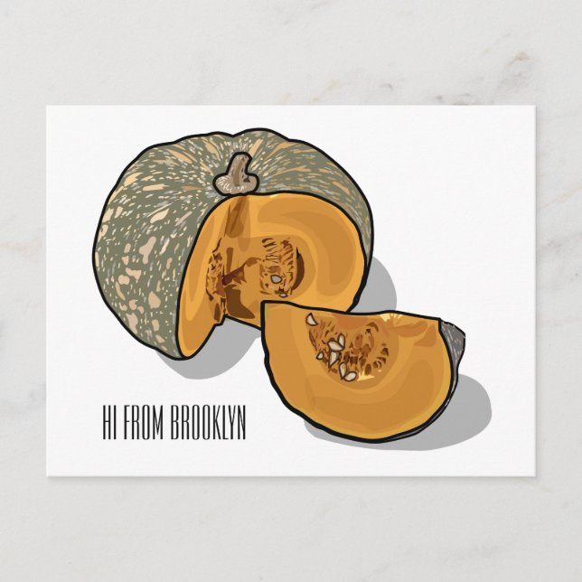 Pumpkin-tecknad illustration vykort (Framsida)