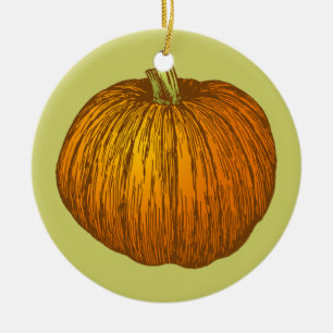 Pumpkin Teckning Julgransprydnad Keramik