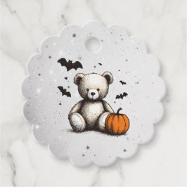 Pumpkin Teddy Baby Shower Gåvor Etiketter