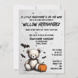 Pumpkin Teddy Baby Shower-inbjudan Inbjudningar