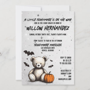 Pumpkin Teddy Baby Shower-inbjudan Inbjudningar