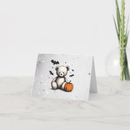 Pumpkin Teddy Baby Shower Tack Kort