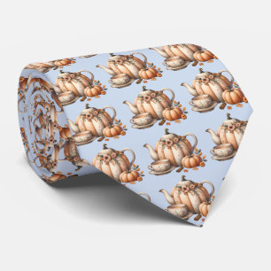 Pumpkin-Tekanna med Fall Blommigts Illustration Slips