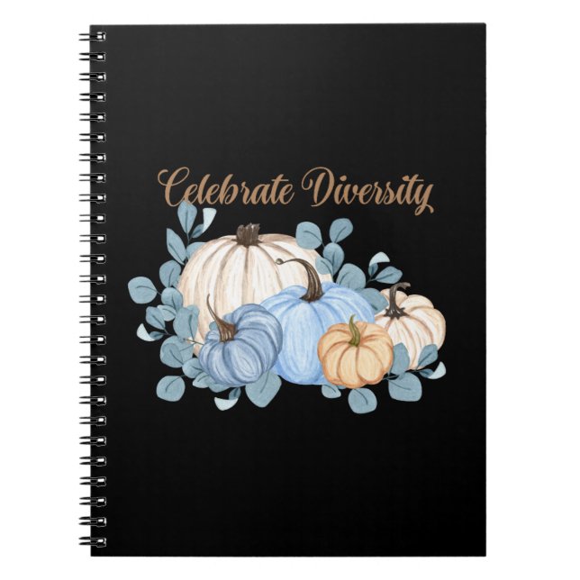 Pumpkin-temat Celebrate Diversity Notebook Anteckningsbok (Framsidan)
