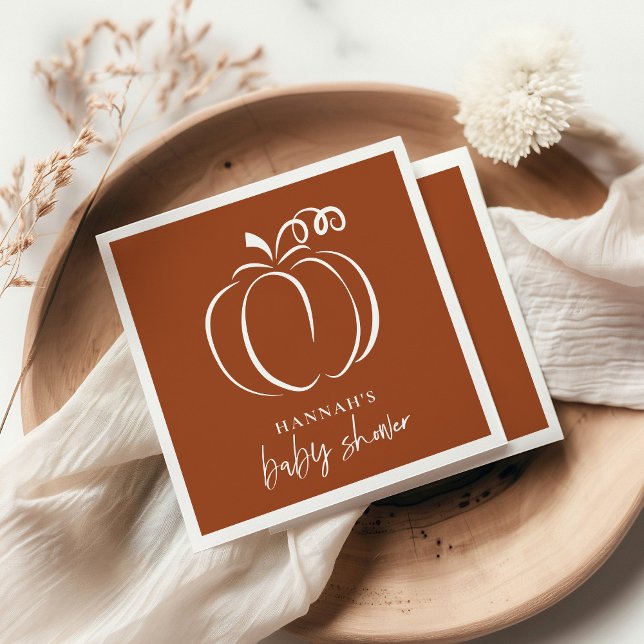 Pumpkin Terracotta Boho Burnt Orange Baby Shower Pappersservett (Skapare uppladdad)