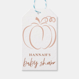 Pumpkin Terracotta Boho Burnt Orange Baby Shower Presentetikett