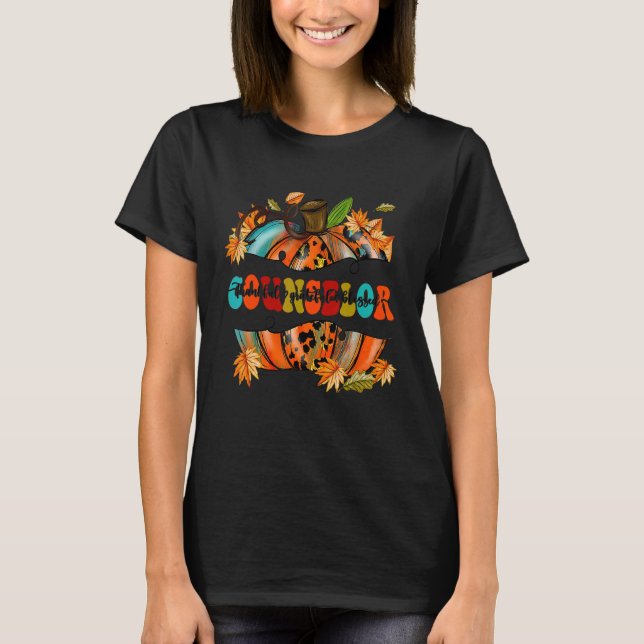 Pumpkin Thankful  Grateful  Blessed Counselor Autu T Shirt (Framsida)