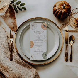 Pumpkin Thanksgiving Dinner Menu Meny