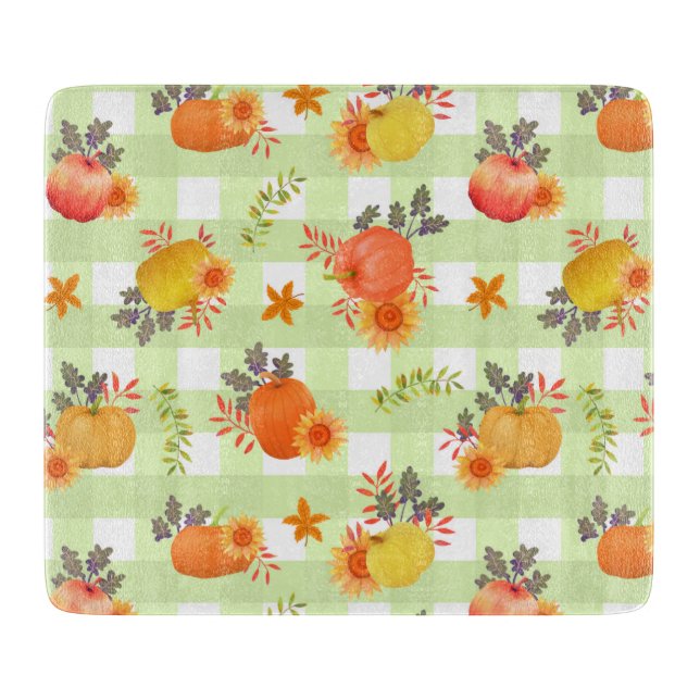 Pumpkin Thanksgiving Gingham Grönt (Framsidan)