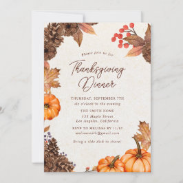 Pumpkin Thanksgiving-inbjudan Inbjudningar