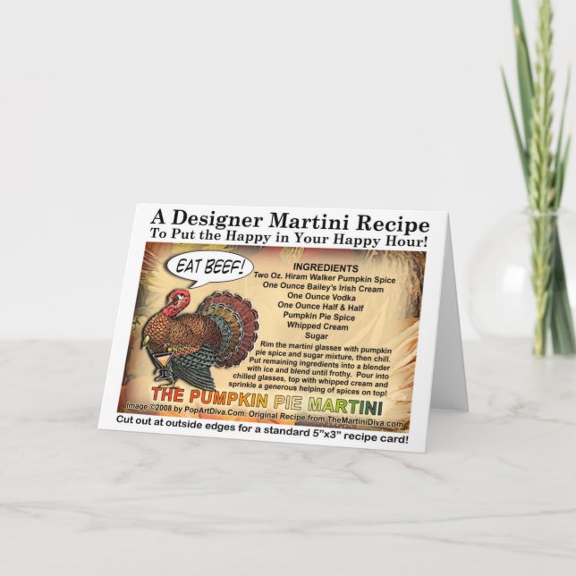 PUMPKIN THANKSGIVING PAJ COCKTAIL RECIPE-KORT HELGKORT (Framsida)