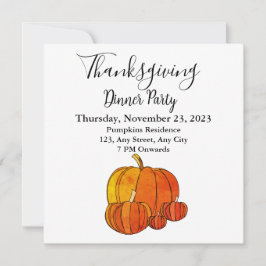 Pumpkin Thanksgiving Party Helgdag Inbjudningar