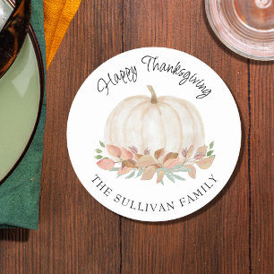 Pumpkin-Thanksgiving Underlägg Papper Rund