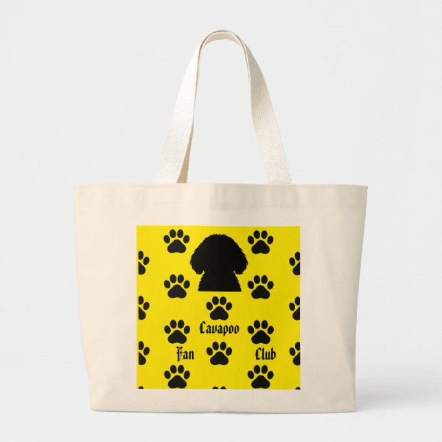 Pumpkin the cavapoo tote jumbo tygkasse (Framsidan)