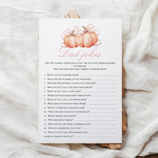 Pumpkin Theme Baby Shower Pappa skämtar Aktivitets (Skapare uppladdad)