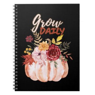 Pumpkin-themed- Grow Daily Quote Halloween Season Anteckningsbok